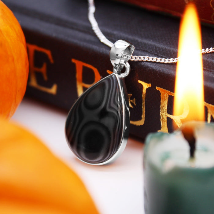 BLACK HOLE - Sterling Silver & Psilomelane Necklace