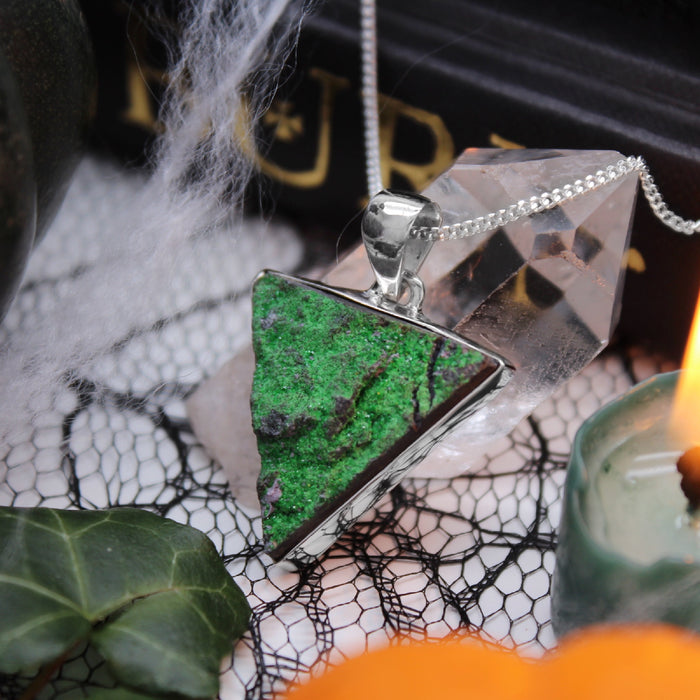 WOODLAND WITCH - Sterling Silver & Uvarovite Necklace