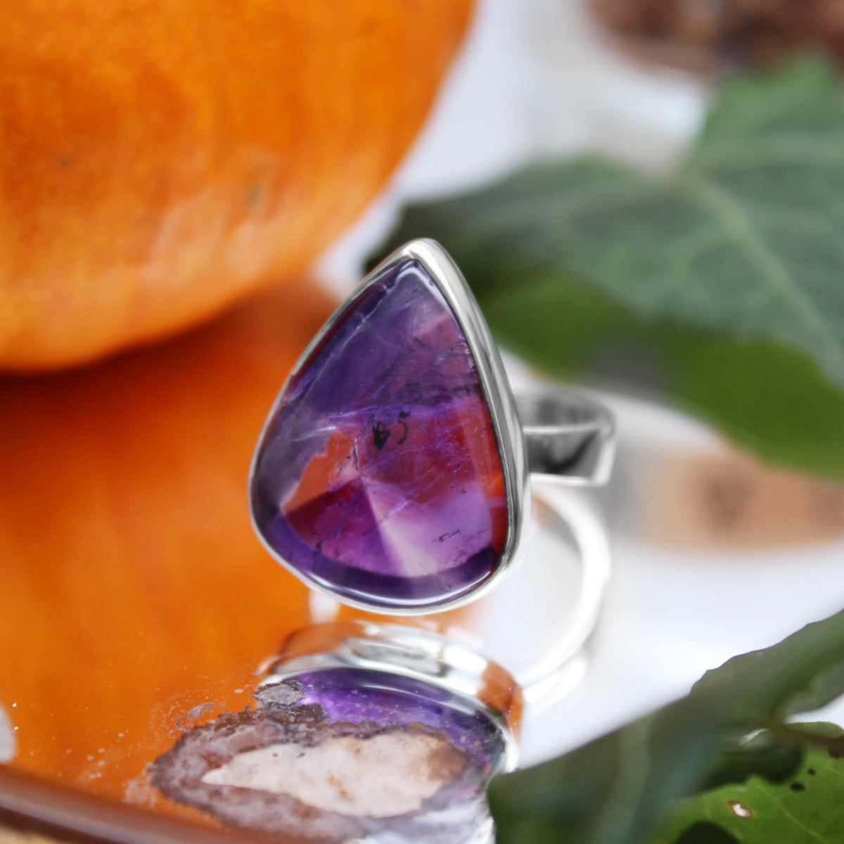 POTION - Sterling Silver & Star Amethyst Ring - US 8
