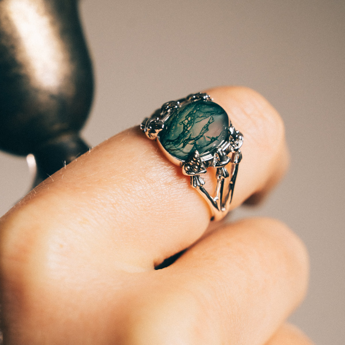 WOODLAND WHISPER - Moss Agate & Sterling Silver Ring