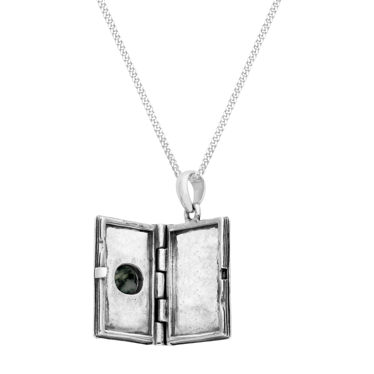 WOODLAND ALCHEMY - Moss Agate & Sterling Silver Locket