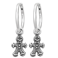 Sterling silver gingerbread man earrings Christmas jewellery
