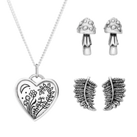 WILD HEART - Sterling Silver Necklace & Stud Gift Set