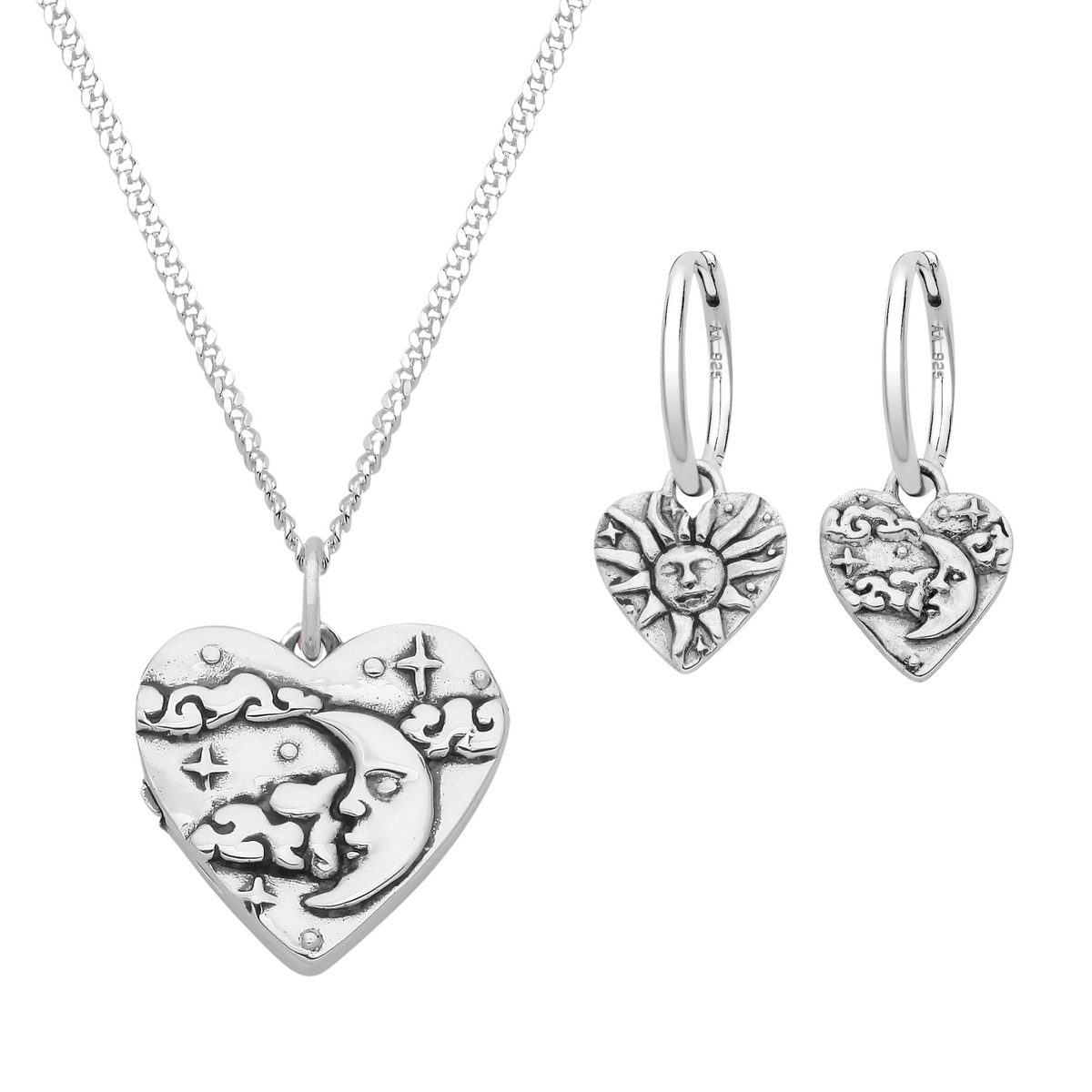 DAYDREAMING - Sterling Silver Locket & Earrings Gift Set