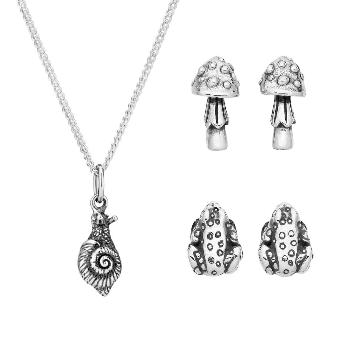 FOREST WANDERER - Sterling Silver Necklace & Studs Gift Set