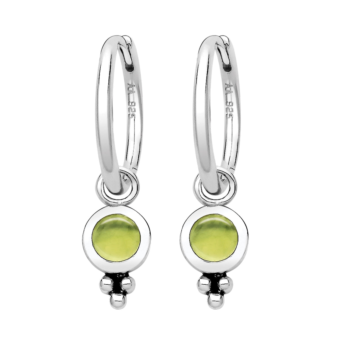 SATELLITE - Peridot & Sterling Silver Hoops