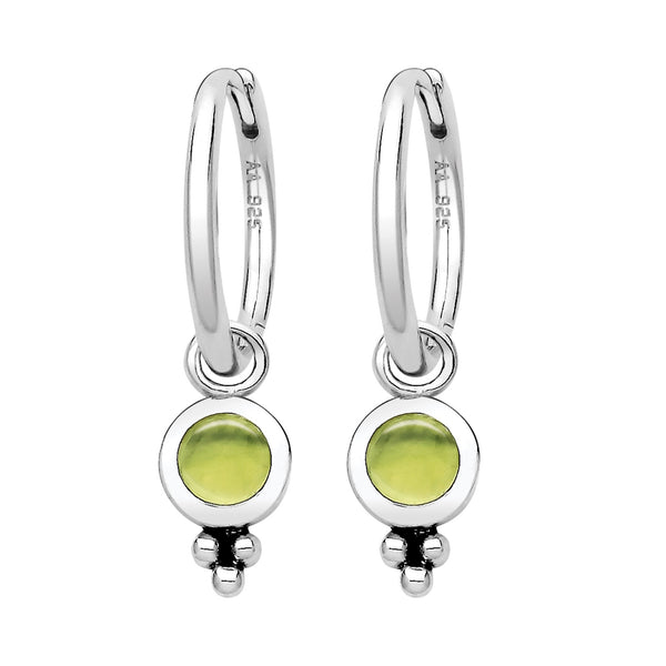 SATELLITE - Peridot & Sterling Silver Hoops