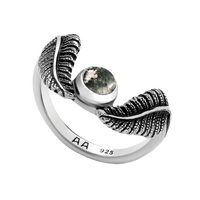WOODLAND WISH - Moss Agate & Sterling Silver Ring