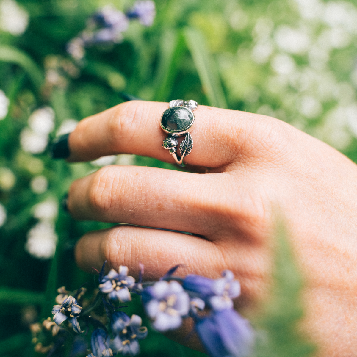 FOREST FABLE - Moss Agate & Sterling Silver Ring