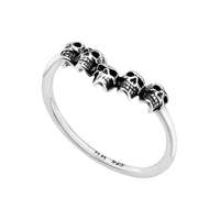 Sterling silver skull wishbone gothic ring bohemian alternative jewellery