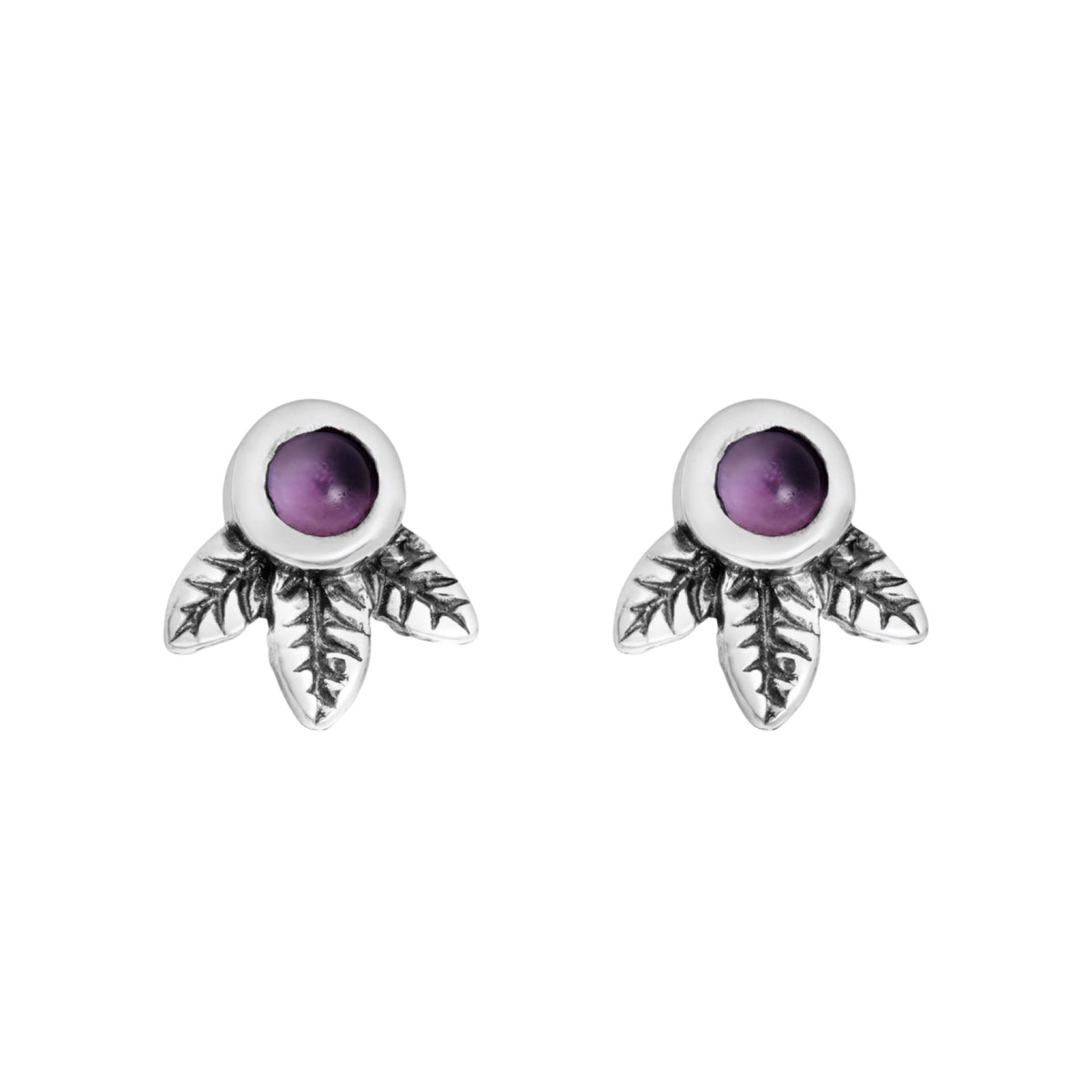 FLORA - Sterling Silver & Amethyst Studs