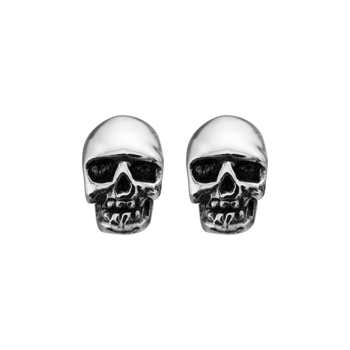 Sterling silver skull stud earrings gothic alternative witchy jewellery jewelry