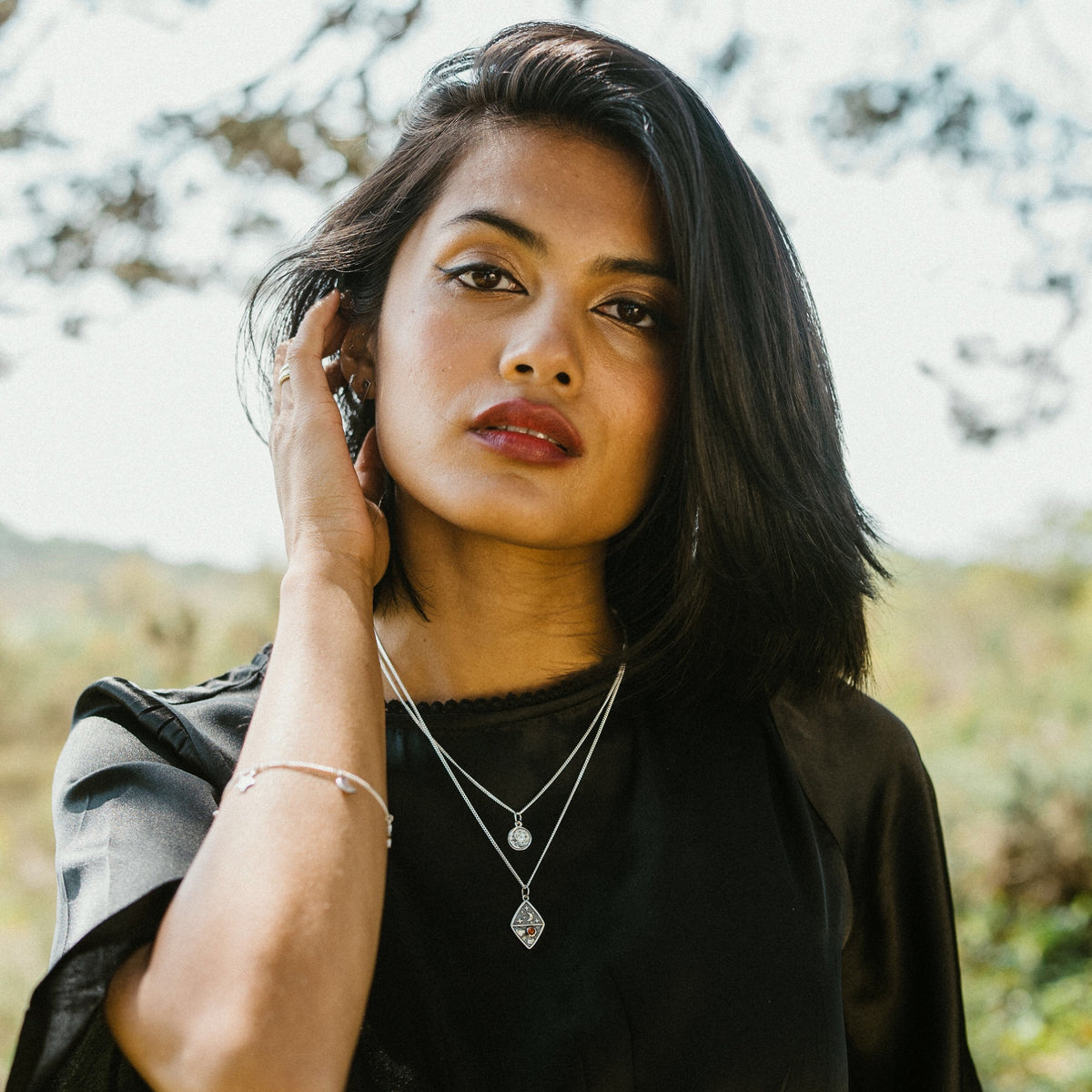 DAWN TO DUSK - Sterling Silver & Carnelian Necklace