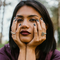 SHUFFLE & CUT RING - Sterling Silver & Amethyst Ring