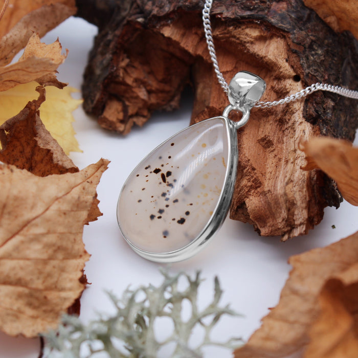 FALL - Sterling Silver & Montana Agate Necklace