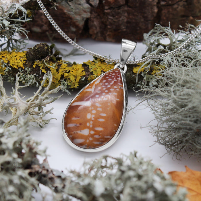 FAWN - Sterling Silver & Deer Fawn Jasper Necklace