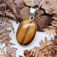 FALLEN LEAVES  - Sterling Silver & Tigers Eye Necklace