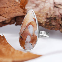 FALLOW  - Sterling Silver & Deerfawn Jasper Ring - XX LARGE