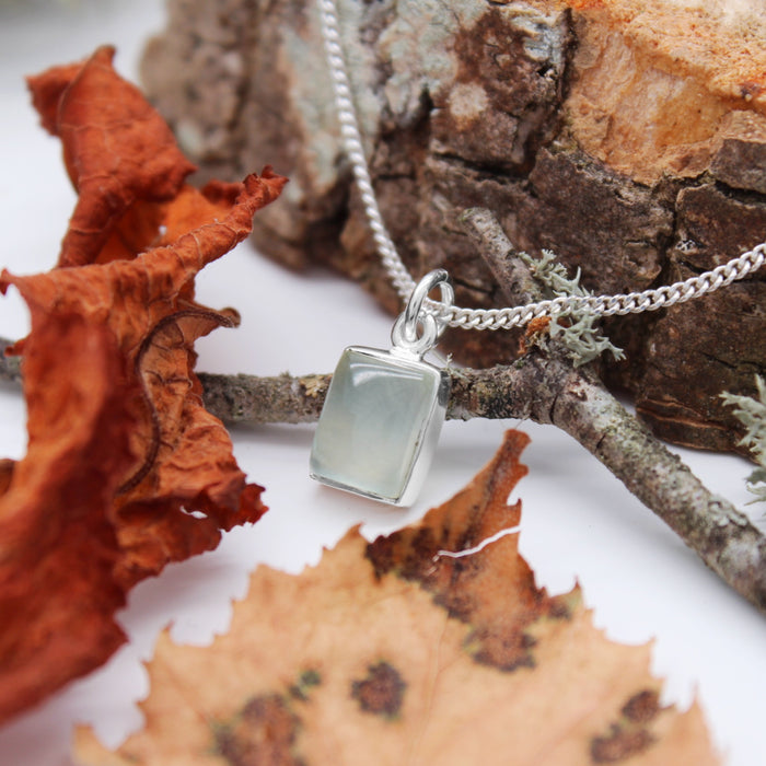LAST OF THE LEAVES - Sterling Silver & Prehnite Necklace