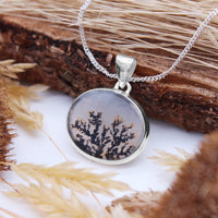 HARVEST - Sterling Silver & Scenic Agate Necklace