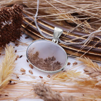 HARVEST - Sterling Silver & Scenic Agate Necklace