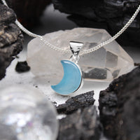 BLUE MOON - Sterling Silver & Blue Chalcedony Necklace