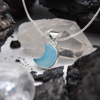 BLUE MOON - Sterling Silver & Blue Chalcedony Necklace