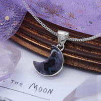 STORMY MOON - Sterling Silver & Mystic Merlinite Necklace