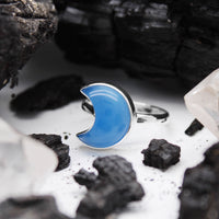 BLUE MOON - Sterling Silver & Blue Chalcedony Ring - US 9