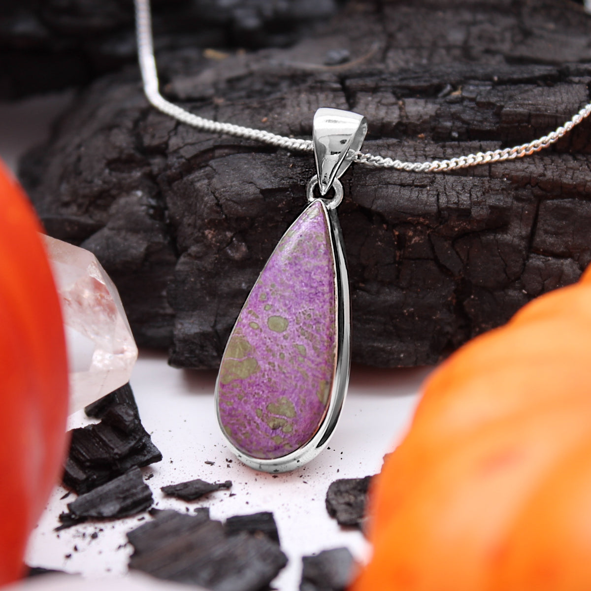 ELIXIR - Sterling Silver & Stichtite in Serpentine Necklace