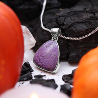 37 ELIXIR - Sterling Silver & Stichtite in Serpentine Necklace