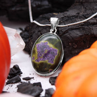 ELIXIR - Sterling Silver & Stichtite in Serpentine Necklace