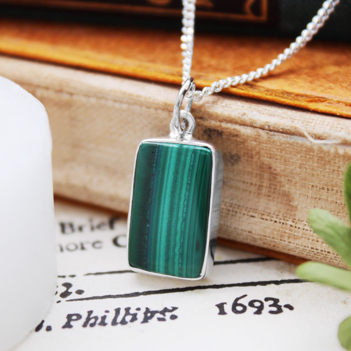 WOODLAND WANDER  - Sterling Silver & Malachite Necklace