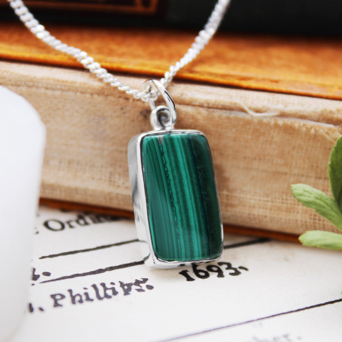 WOODLAND WANDER  - Sterling Silver & Malachite Necklace