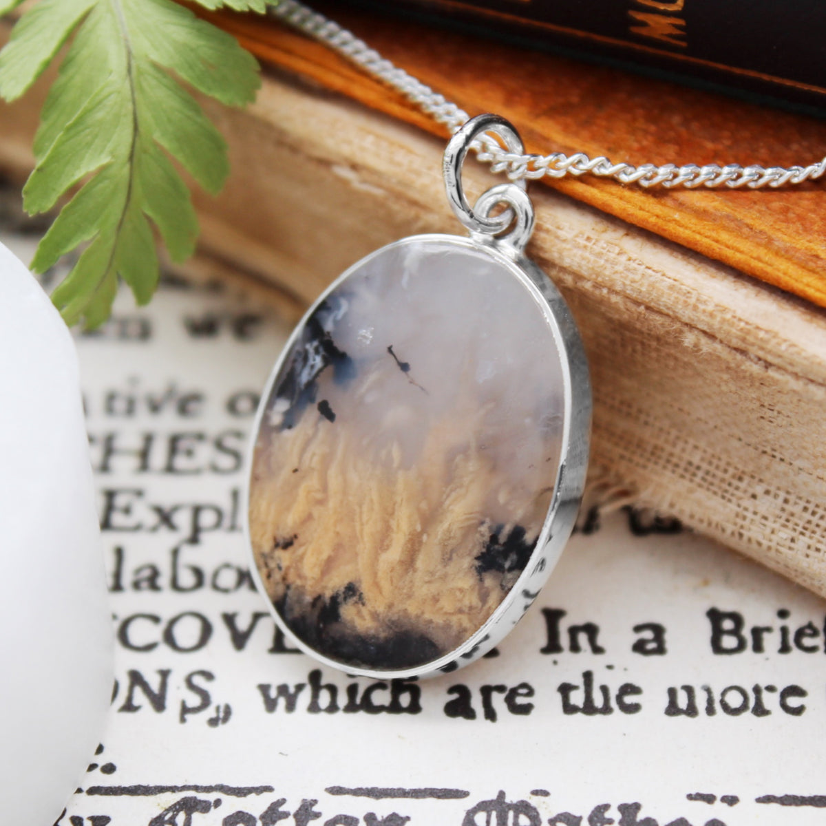 HUNTERS MOON - Tiger Dendrite & Sterling Silver Necklace