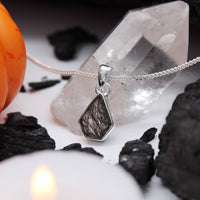 ORACLE - Sterling Silver & Black Rutilated Quartz Necklace