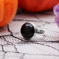 CAULDRON - Sterling Silver & Black Onyx Ring - US 7