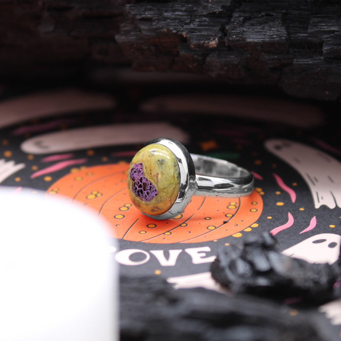 WITCHES BREW - Sterling Silver & Atlantisite Ring - US 7