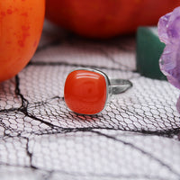 PUMPKIN PATCH - Sterling Silver & Carnelian Ring - US 7