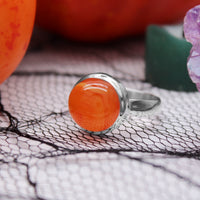 PUMPKIN PATCH - Sterling Silver & Carnelian Ring - US 8