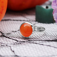 PUMPKIN PATCH - Sterling Silver & Carnelian Ring - US 7.5