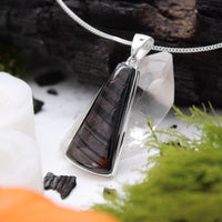 DARKEST NIGHT - Sterling Silver & Hypersthene Necklace