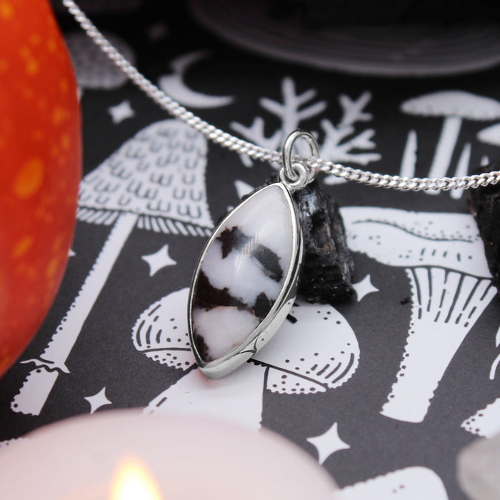 BEETLEJUICE - Sterling Silver & Zebra Jasper Necklace