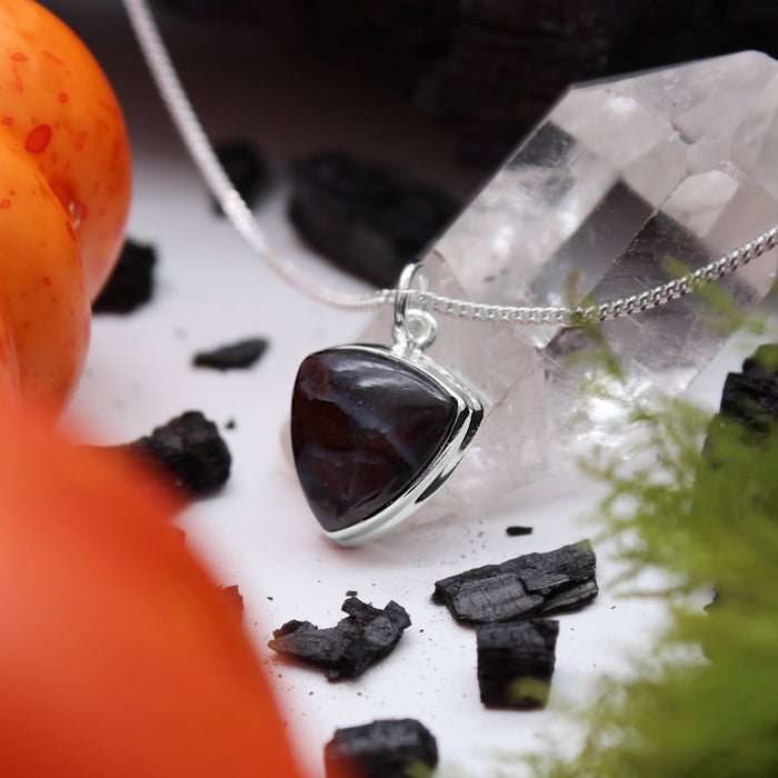 STORMY SKIES - Sterling Silver & Mystic Merlinite Necklace