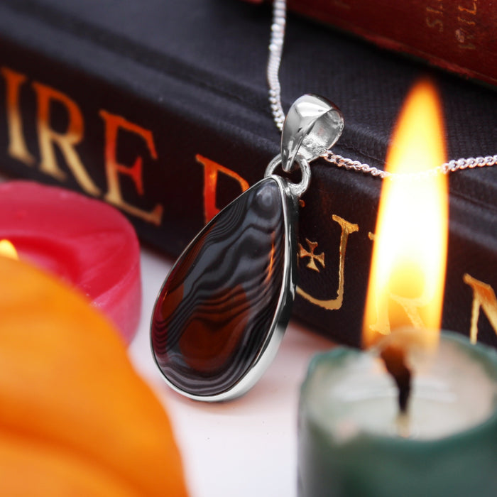 BLACK HOLE - Sterling Silver & Psilomelane Necklace