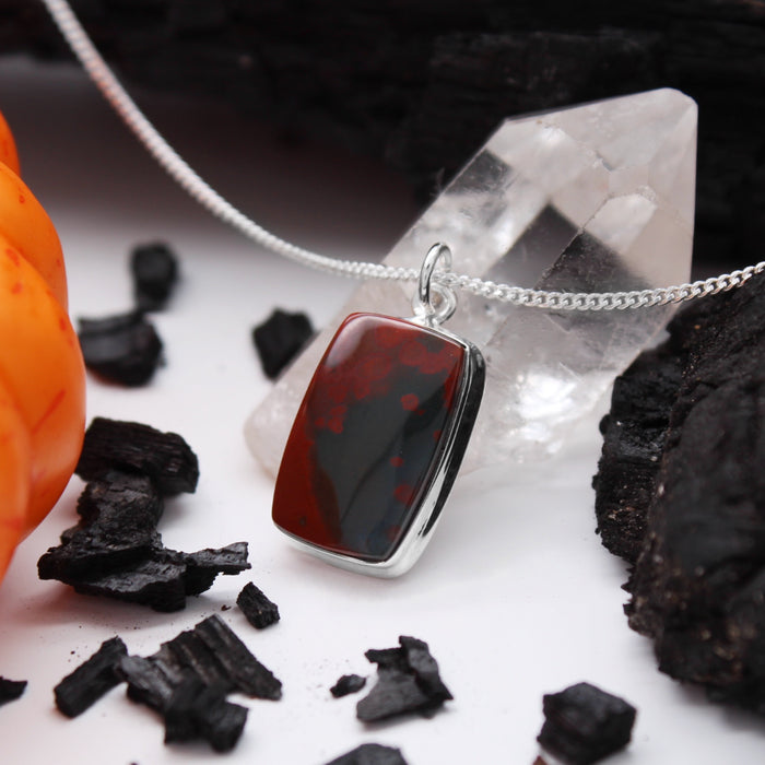 ELVIRA - Sterling Silver & Bloodstone Necklace
