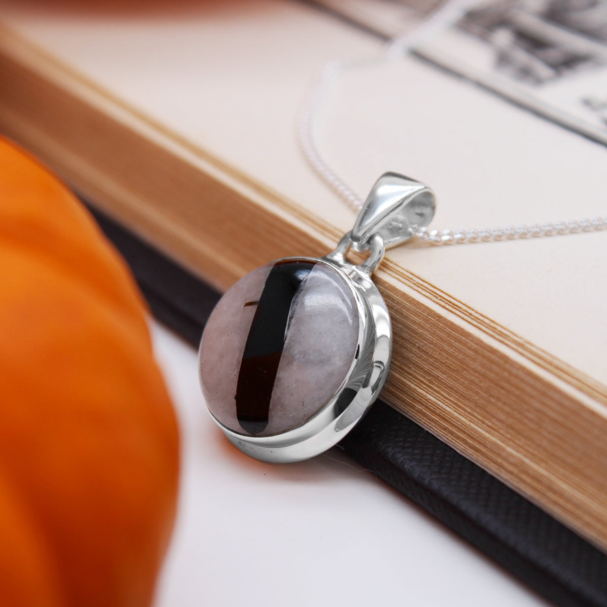 PHANTOM - Sterling Silver & Black Tourmaline in Quartz Necklace