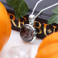 FRACTURE - Sterling Silver & Black Rutile Necklace