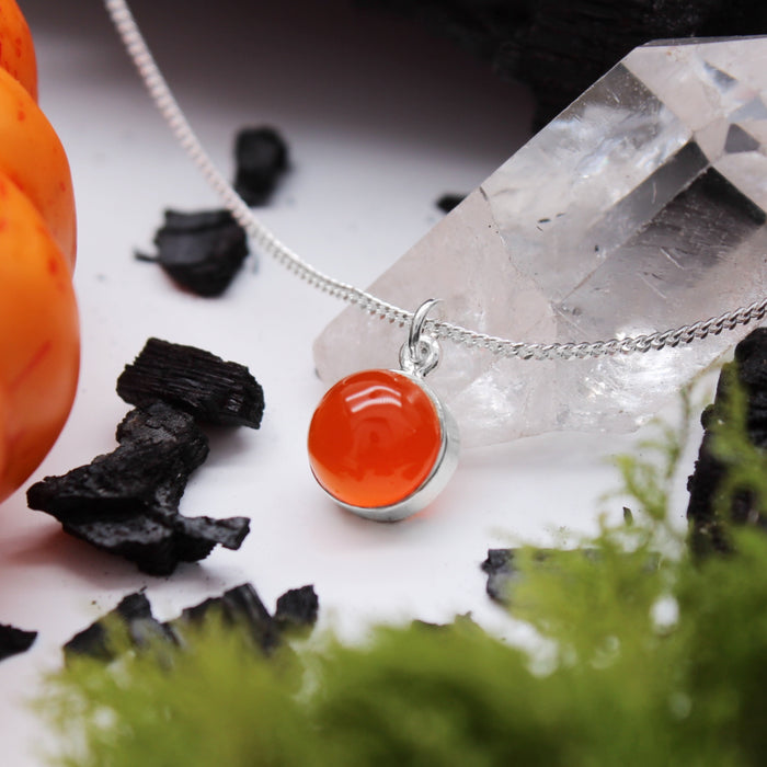 PUMPKIN PATCH - Sterling Silver & Carnelian Necklace