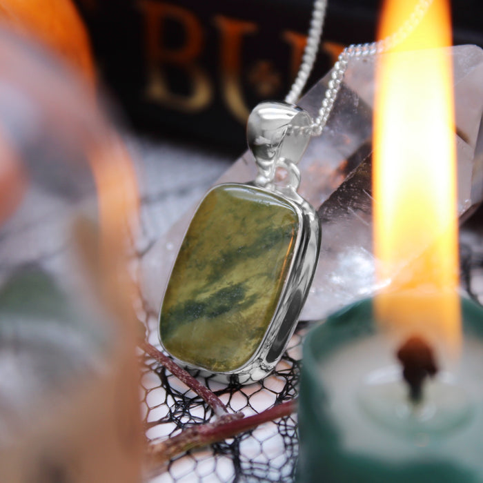 SWAMP THING - Sterling Silver & Vessonite Necklace